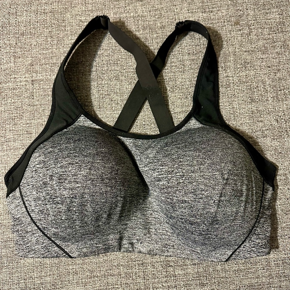 Victorias Secret VSX Grey Heather Sports Bra size 38DD